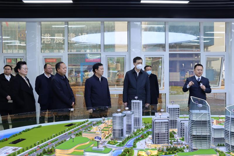 2023年2月，湖南省人民政府副省長周海兵到港晨公司岳陽自貿(mào)片區(qū)數(shù)字經(jīng)濟產(chǎn)業(yè)綜合體建設項目調(diào)研指導工作